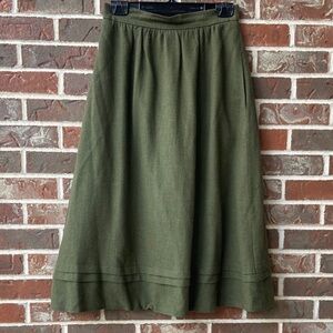 Wool, German made Classic Olive A-Line Skirt